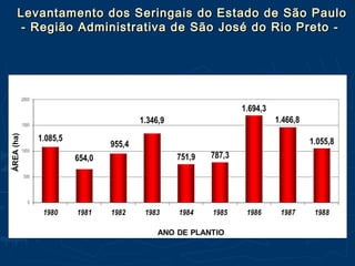 Levantamento dos Seringais do Estado de São PauloLevantamento dos Seringais do Estado de São Paulo
- Região Administrativa de São José do Rio Preto -- Região Administrativa de São José do Rio Preto -
 