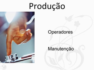 Produção

    Operadores


    Manutenção
 