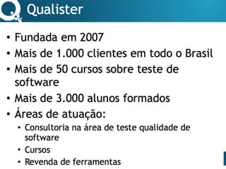 www.qualister.com.brwww.qualister.com.br
Texto do Título
• Nível de Corpo Um
– Nível de Corpo Dois
• Nível de Corpo Três
– Nível de Corpo Quatro
» Nível de Corpo Cinco
3
 
