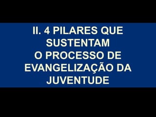 II. 4 PILARES QUE
SUSTENTAM
O PROCESSO DE
EVANGELIZAÇÃO DA
JUVENTUDE

 