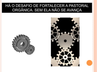 HÁ O DESAFIO DE FORTALECER A PASTORAL
ORGÂNICA. SEM ELA NÃO SE AVANÇA

 