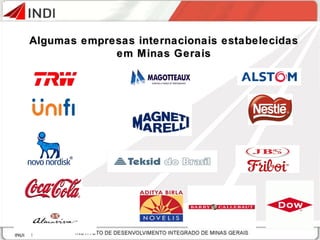 Algumas empresas internacionais estabelecidas em Minas Gerais 