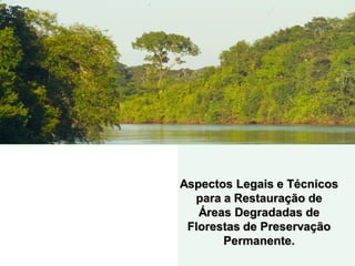 Aspectos Legais e Técnicos
  para a Restauração de
   Áreas Degradadas de
 Florestas de Preservação
       Permanente.
 