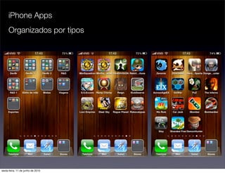 iPhone Apps
     Organizados por tipos




sexta-feira, 11 de junho de 2010
 