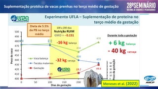 Suplementação protéica de vacas prenhas no terço médio de gestação
 