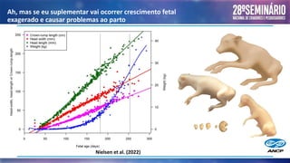 Ah, mas se eu suplementar vai ocorrer crescimento fetal
exagerado e causar problemas ao parto
Nielsen et al. (2022)
 