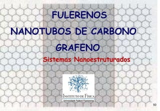 IF - UFF Andrea Latgé 2013
FULERENOS
NANOTUBOS DE CARBONO
GRAFENO
Sistemas Nanoestruturados
50
 