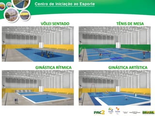 VÔLEI SENTADO

GINÁSTICA RÍTMICA

TÊNIS DE MESA

GINÁSTICA ARTÍSTICA

 