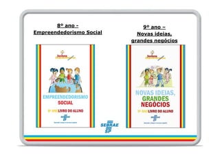 8º ano -               9º ano –
Empreendedorismo Social     Novas ideias,
                          grandes negócios
 