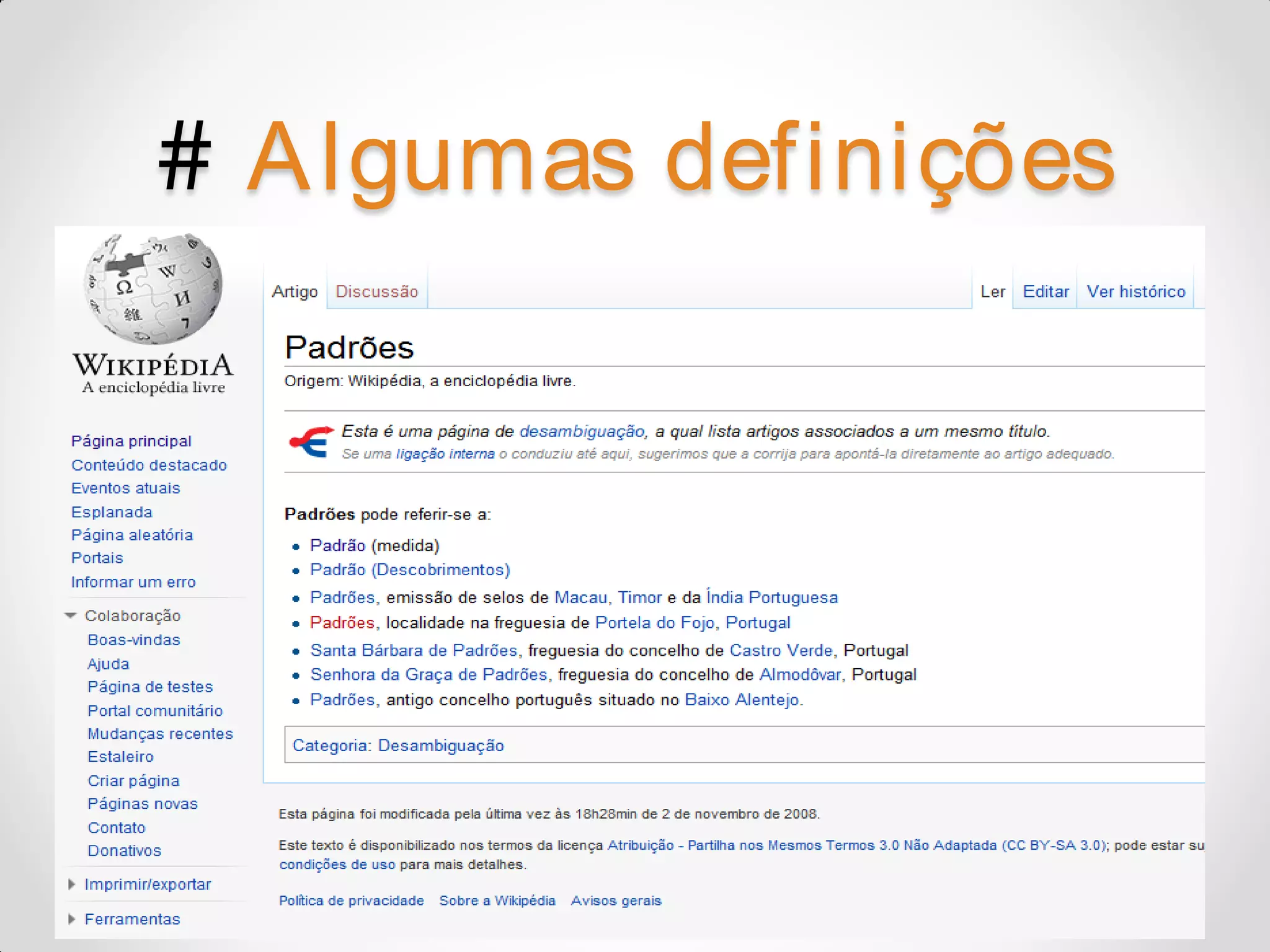 # A lgumas definições 
