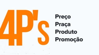 4P's
Preço
Praça
Produto
Promoção
 