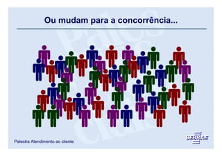 Ou mudam para a concorrência...




Palestra Atendimento ao cliente
 