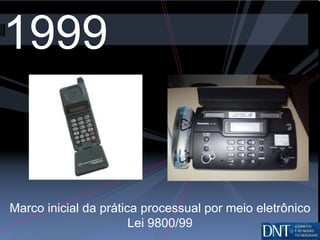 1999 Marco inicial da prática processual por meio eletrônico Lei 9800/99 