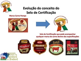 Evolução do conceito do
Selo de Certificação
Marca Carne Pampa
Selo de Certificação que pode acompanhar
qualquer marca de carne dentro das especificações
 