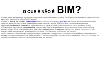 O conceito de BIM existe desde os anos de 1970. No entanto, o modelo BIM como conhecemos foi utilizado pela primeira vez s...