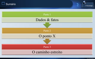  Sumário

                  Parte 1

              Dados & fatos

                  Parte 2

               O ponto X

                  Parte 3

            O caminho estreito
                                 www.titecnologia.net
 
