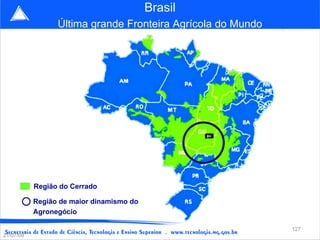 Região de maior dinamismo do Agronegócio 21/07/09 Brasil Última grande Fronteira Agrícola do Mundo Região do Cerrado 