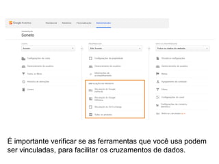 O Google Analytics é uma ótima opção para empresas de
diversos portes – permite coletar dados de sites, blogs,
apps e integrar outras iniciativas.
 