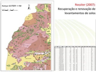 Rossiter (2007):
Recuperação e renovação de
levantamentos de solos

 