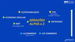 “ 85% dos funcionários do varejo
serão da geração z + alpha em 2030.”
enxerga a relação entre tecnologia e pessoas
Gustavo...