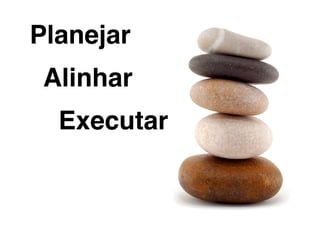 Planejar!
 Alinhar!
  Executar!
 