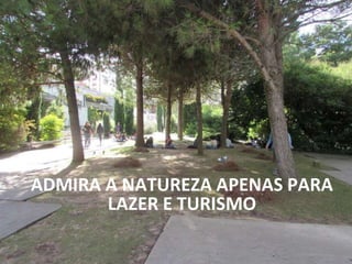 ADMIRA A NATUREZA APENAS PARA 
LAZER E TURISMO 
 