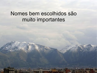 Nomes bem escolhidos são
   muito importantes
 