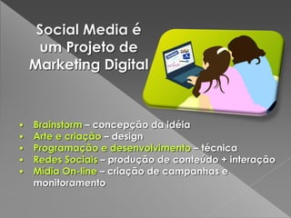 Outros serviços de
                   Marketing Digital...
Web   Analytics

Mídia   (Banners)‫‏‬

SEM   - Search Engine...