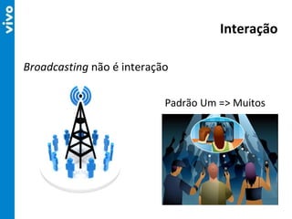Interação Broadcasting  não é interação Padrão Um => Muitos 