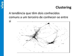 Clustering A tendência que têm dois conhecidos comuns a um terceiro de conhecer-se entre si 