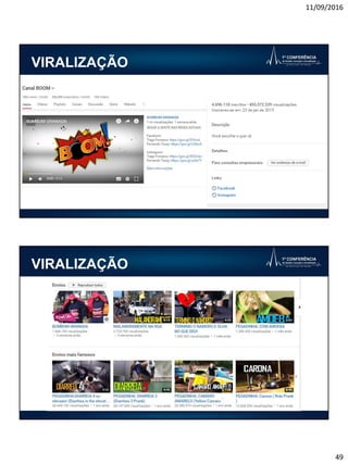 11/09/2016
49
VIRALIZAÇÃO
VIRALIZAÇÃO
 