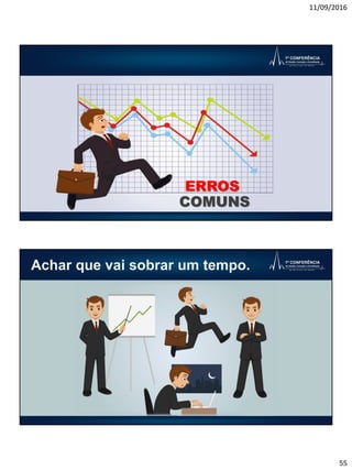 11/09/2016
55
ERROS
COMUNS
Achar que vai sobrar um tempo.
 