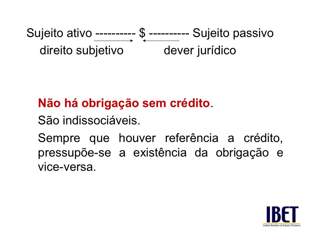 REGRAMATRIZ DE INCIDÊNCIA OBRIGAÇÃO TRIBUTÁRIA E SUJEIÇÃO PASSIVA