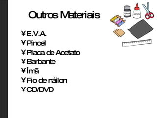 Outros Materiais E.V.A. Pincel Placa de Acetato Barbante Ímã Fio de náilon CD/DVD 