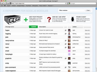 DevInRio 2010 - NodeJS