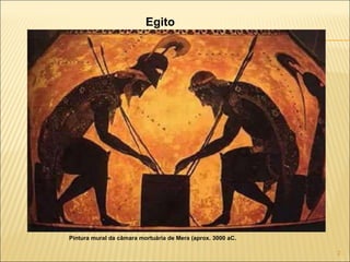 Pintura mural da câmara mortuária de Mera (aprox. 3000 aC. Egito 