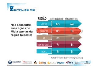 Não concentre
suas ações de
Mídia apenas da
região Sudeste!região Sudeste!
 