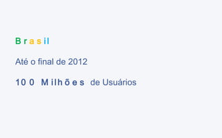 Br as il  Até o final de 2012 100 Milhões  de Usuários 