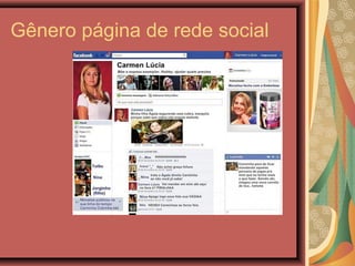 Gênero página de rede social
 