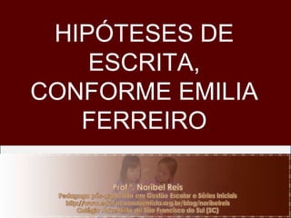 HIPÓTESES DE ESCRITA, CONFORME EMILIA FERREIRO 
