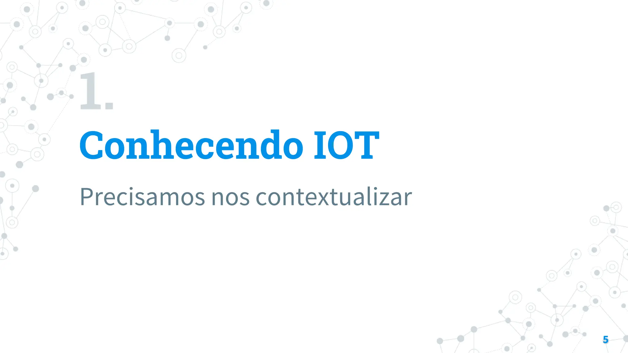 1.
Conhecendo IOT
Precisamos nos contextualizar
5
 