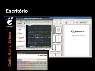 Gedit, Gcalc, Evince
                       Escritório
 