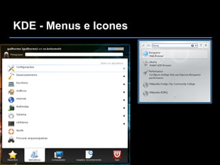 KDE - Menus e Icones
 