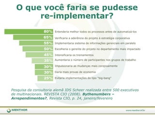 Porqueutilizarumametodologiaparaseleção e implantação do ERP?Mais certeza, confiança e agilidade, a empresa procura e implanta o que exatamente deseja e precisa