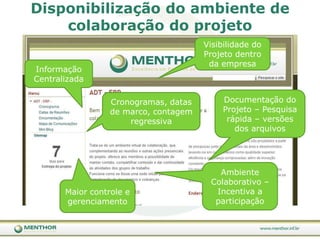 Alta direção comprometida com a metodologia, pois não se trata apenas da compra de um novo pacote de software, mas de algo que envolve a gestão da organização, mudanças nos processos e na culturaPorqueutilizarumametodologiaparaseleção e implantação do ERP?Metodologia não é estática e pode ser alterada e adaptada para cada cliente e tipo de projeto