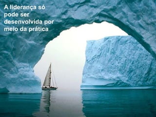 A liderança só
pode ser
desenvolvida por
meio da prática
 