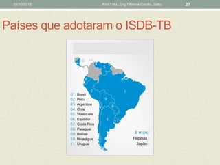 15/10/2012      Prof.ª Ms. Eng.ª Elaine Cecília Gatto   27




Países que adotaram o ISDB-TB
 