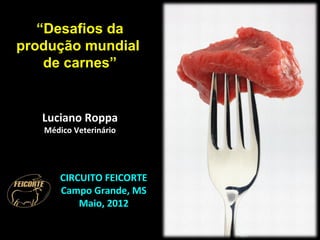 “Desafios da
produção mundial
    de carnes”


   Luciano Roppa
   Médico Veterinário




       CIRCUITO FEICORTE
       Campo Grande, MS
           Maio, 2012

                           L. Roppa Consulting
 