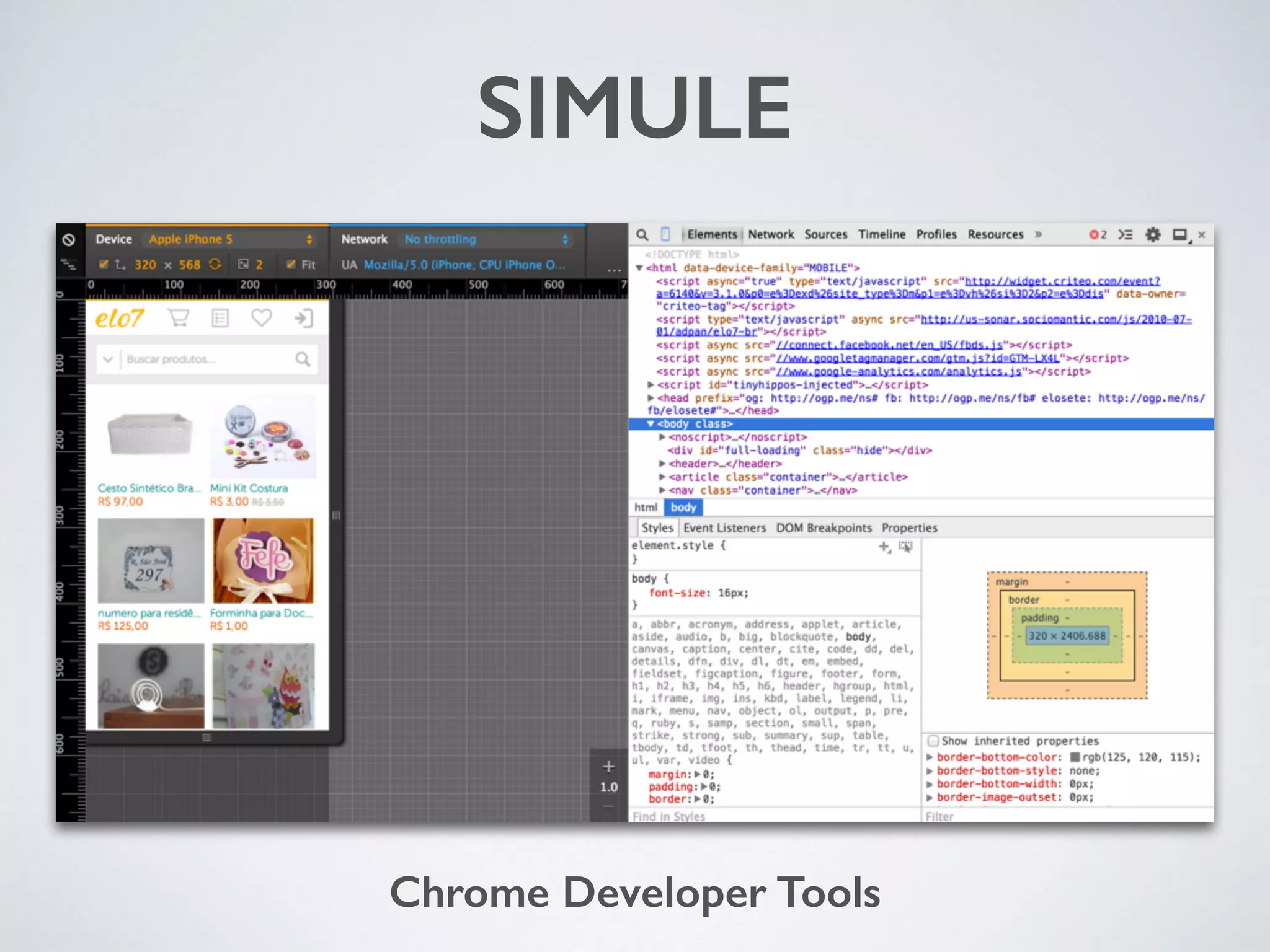 SIMULE Chrome Developer Tools 