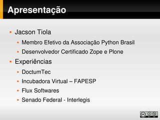 Desenvolvimento web com Python, Zope e Plone